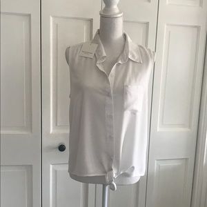 Sleeveless Tie Blouse